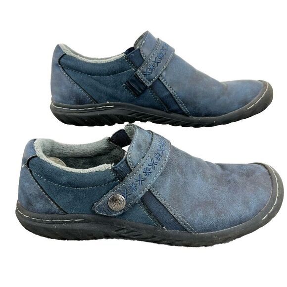 Jambu Moccasin Shoes W 7 Blue Blakely Encore Adjustable Memory Foam Plush Lined - Picture 3 of 14